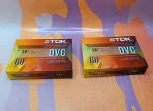 TDK Mini DV 60 Min DVC Tapes New 2 Pack - Picture 1 of 3