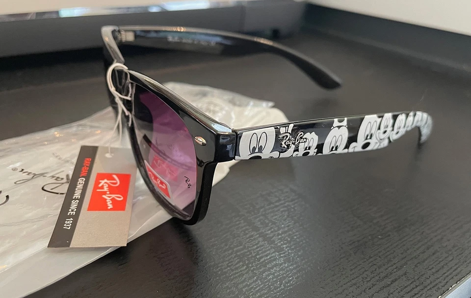 Gafas de sol Ray-Ban Disney Mickey Mouse Wayfarer II RB2143, niños, nuevas, sin caja Foto 1 de 4