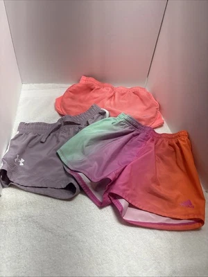 Girls Shorts Under Armour Adidas Nike Dry Fit Lot Of 3 Size Medium Youth - Image 1 of 4