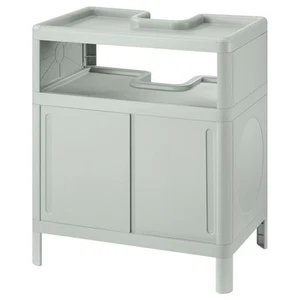 Wash-basin base cabinet, with sliding doors/green, 50x33x57 cm - Picture 1 of 6
