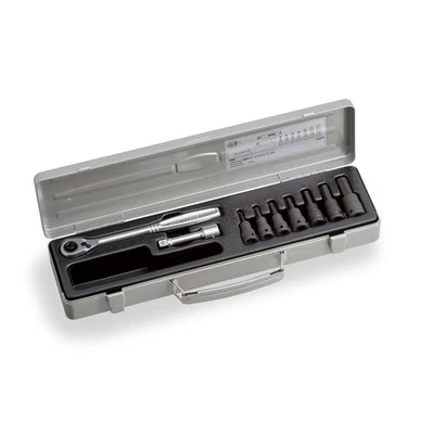 Heavy-Duty Hexagon Socket Wrench Set KH3072, 9.5mm 3/8" Drive, Silver - Image 1 of 3