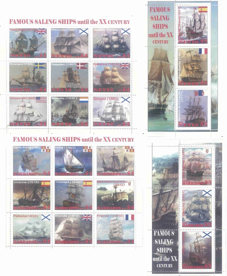 Stamp blocks complete Famous Sallings until the XX Century 2019 issue 1st type - Image 1 of 1