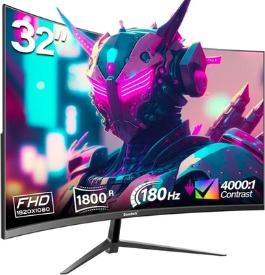 Monitor para juegos Gawfolk 32 pulgadas, pantalla curva de computadora 165HZ/180HZ, 32  - Imagen 1 de 4