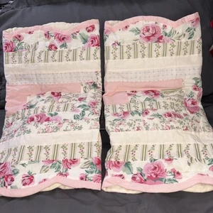 Federe cuscino Kng floreale rosa stile trapuntato cotone smerlato cottage country - Foto 1 di 8