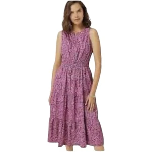 Vestido J Jill Santa Rosa XL Midi Sin Mangas Popover Algodón Bolsillos Sin Mangas - Imagen 1 de 10