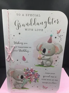 GRANDDAUGHTER BIRTHDAY CARD VERSE MODERN (9"X6") GRANDAUGHTER - Picture 1 of 4
