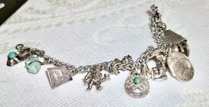 BRACELET @1920 ORIGINAL WALT DISNEY CHARMS-SOME & SOUTHWESTERN 7 1/2" RARE - Picture 1 of 3