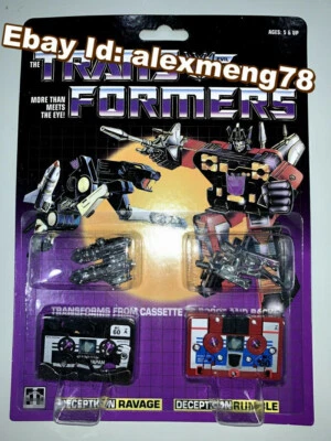 Transform G1 decepticons cassette ravage & rumble reissue mint MISB - Image 1 of 4