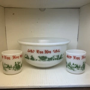 Hazel Atlas Tom und Jerry Eiernog Schüssel und 2 Tassen Set - Bild 1 von 9