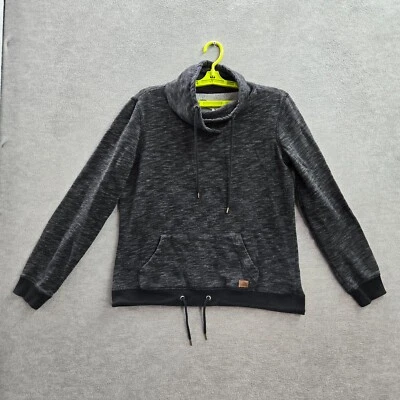 Sudadera Roxy Mujer Grande Gris Bolsillos Manga Larga Capucha Cuello Cordón Foto 1 de 4