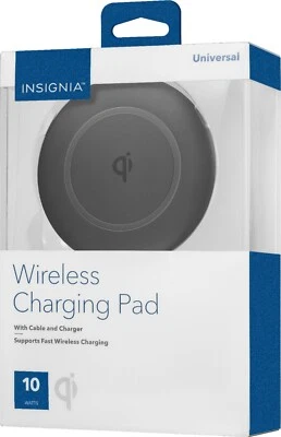 Insignia 10W Qi Certified Wireless Charging Pad for iPhone/Android - Black  - Image 1 of 4