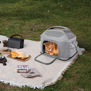 Collapsible Pet Carrier Pet Bag Crey Pet Travel Bag Oxford Waterproof Fabric - Picture 1 of 24