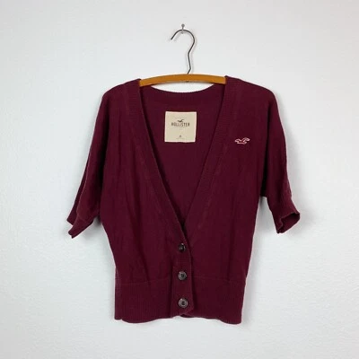 Hollister Purple Cropped Button Cardigan Size Medium - Image 1 of 3