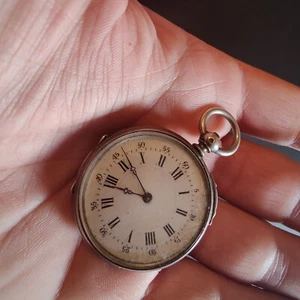 Vintage watch Pocket Silver Antique Cylindre eight rebis - Picture 1 of 10
