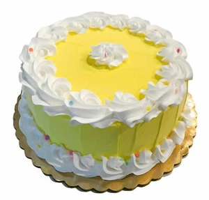 DEZICAKES Fake Cupcakes & Kuchen Künstliche Lebensmittel Gelb Geburtstagstorte Groß - Bild 1 von 7