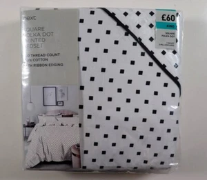 NEXT SQUARE POLKA DOT 200TC COTTON BEDDING BEDSET DUVET COVER 2 PILLOWCASES KING - Picture 1 of 20