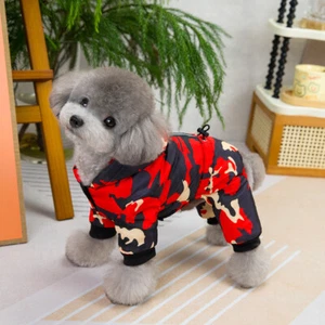 Dog Jumpsuit Thicken Coat Camouflage Winter Dog Parkas Reflective Pet Overalls - Picture 1 of 16