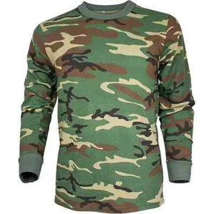Men's Long Sleeve T-Shirt - Woodland Camo - 3XL - Picture 1 of 1