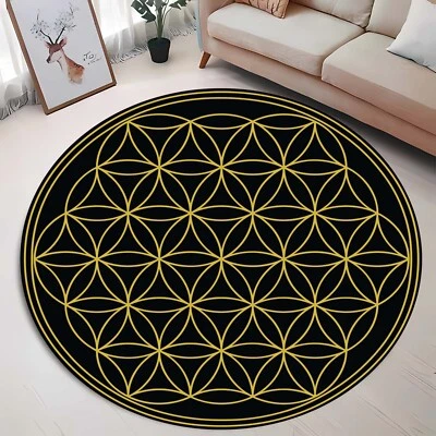 Flower Of Life Rug, Sacred Geometry Carpet, Spiritual Decor, Meditation Rug - Image 1 of 4