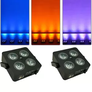2Pcs Mini LED Battery Light DMX512 4*12w RGBWAUV 6in1 Wireless Stage Light - Picture 1 of 7