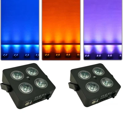 2Pcs Mini LED Battery Wireless Par Light IR4 4*15w RGBWAUV 6in1 DJ Wedding Light - Image 1 of 4