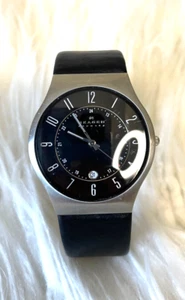 Reloj de vestir Skagen Denmark 233XXLSLB para hombre esfera negra batería nueva - Imagen 1 de 6