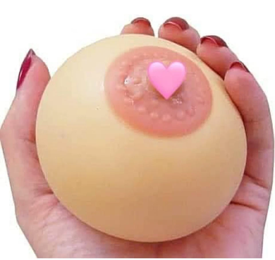 Funny Boob Shaped Stress Ball – Gag Gift, Anxiety Relief, Desk Toy - Image 1 of 1