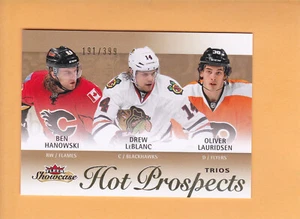 HANOWSKI LEBLANC LAURIDSEN #106 2013-14 FLEER SHOWCASE HOT PROSPECTS TRIOS SP399 - Imagen 1 de 2
