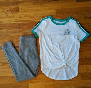 Justice Girls Size 8 S/S Top And Pants 2 Pcs - Picture 1 of 9