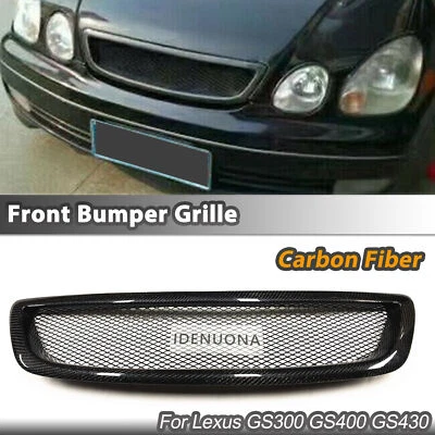 Rejilla de parachoques delantero de fibra de carbono para Lexus GS300 GS400 GS430 1998,6-2005 F Sport Foto 1 de 4