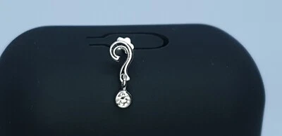 Question Mark Stud Piercing 14k Gold Natural Diamond Nose Ear Body Piercing. - Image 1 of 4