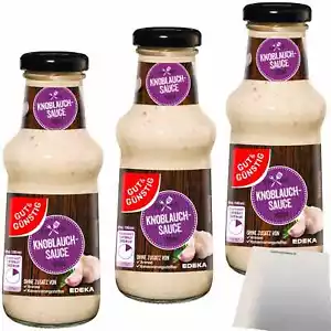 Gut&Günstig Knoblauch-Sauce frisch-würzig 3er Pack 3x250ml Glas usy Block - Bild 1 von 4
