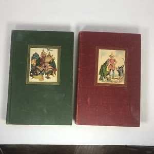 Grimm's & Andersen's Fairy Tales Grosset & Dunlap 2 Book Box Set 1945 Decor Vtg - Picture 1 of 12