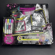 NEW Monster High Color N’ Style Fashion Purse Tote Activity Set Markers & Gems