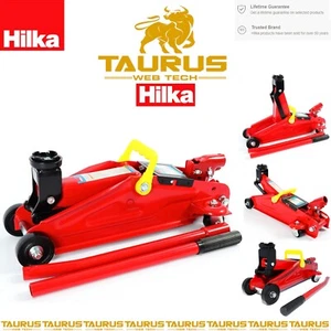 HILKA 2 Tonne Trolley Jack Built In Pump 135-340mm Lifting Range DIY Portable UK - Picture 1 of 4