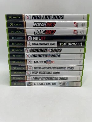 Lote de juegos originales de Xbox (MVP Baseball, Madden, NBA2K, NHL2K, Tiger Woods, NCAA..) Foto 1 de 4