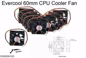 Brand NEW--(3-pcs) Evercool 60mm (2.36") BALL Bearing Cooling Fan w/Screws - Picture 1 of 1