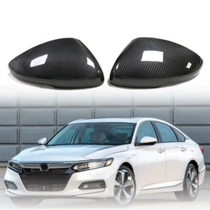 Carbon Fiber Wing Rear View Mirror Cover Caps Replace Trim For Honda Accord 10th - Picture 1 of 13