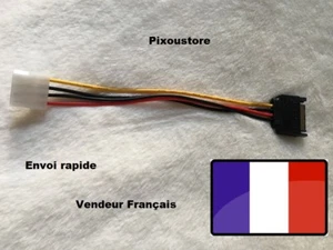 Adaptateur SATA 15p mâle vers 1x Molex Femelle. Câble d'alimentation   - Picture 1 of 4