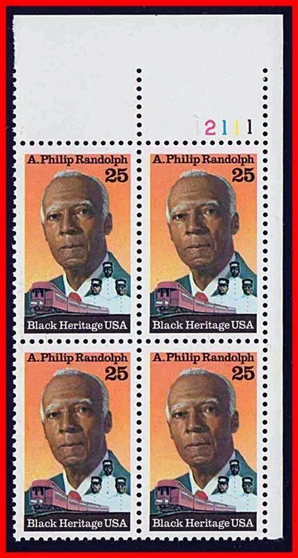 EE. UU. 1989 A.P.RANDOLPH / BLACK Heritage bloque de 4 trenes MNH FERROCARRIL (K-J18) Foto 1 de 1