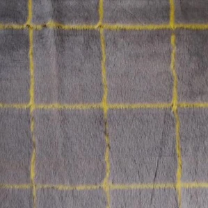 MATERIAL DE TELA DE PIEL SINTÉTICA DE LUJO - GRIS OSCURO Y CELOSÍA OCRE - Imagen 1 de 2