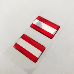 2 pcs x AUSTRIA flag stickers (50x30 mm ) decal 3D resin Silicone gel sticker - Picture 1 of 7