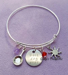 Bracciale Rapunzel best day ever cartoni animati Disney Flynn Rider padella sole - Foto 1 di 1