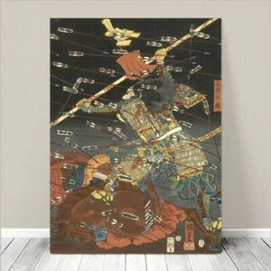 Vintage Japanese SAMURAI Warrior Art CANVAS PRINT 8x10" Kuniyoshi Battle #233 - Picture 1 of 1
