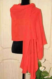 NARANJA 100 % Lana Cachemira Para Mujer Mantones Pashmina Damas Invierno Bufanda Estolas - Imagen 1 de 4