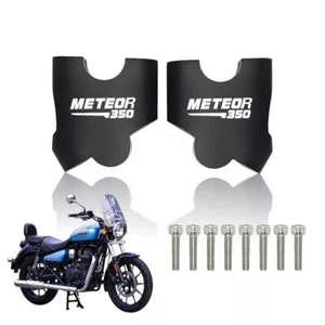 Fit For Royal Enfield Meteor 350 Handle Bar Risers Angled Mount Clamp Black - Picture 1 of 6