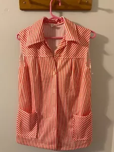 Camicetta donna con bottoni, senza maniche, con colletto, taglia 32 nuova senza etichette vintage anni '80 - Foto 1 di 5