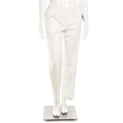 Escada Off-White классический легкий хлопок саржи брюки размер 40 DE/10 США - Изображение 1 из 4
