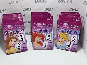 Lot of 3 Disney Princess Learning Flash Cards, Addition, Subtraction, Multiplic - Picture 1 of 12