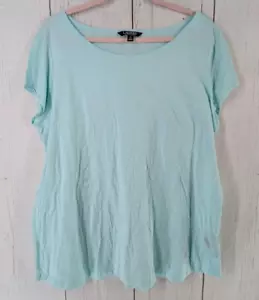 Ralph Lauren Size 3X Light Blue Short Sleeve Womens Cotton Casual Top - Picture 1 of 8
